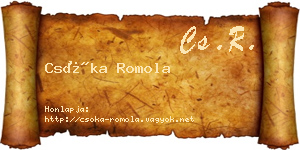 Csóka Romola névjegykártya